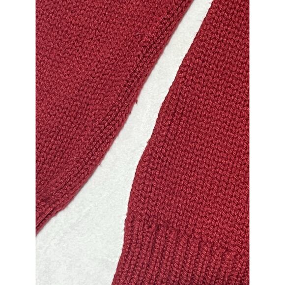 Talbots Fair Isle Turtleneck Sweater Womens Small Red Pullover Chunky Knit - Picture 7 of 12